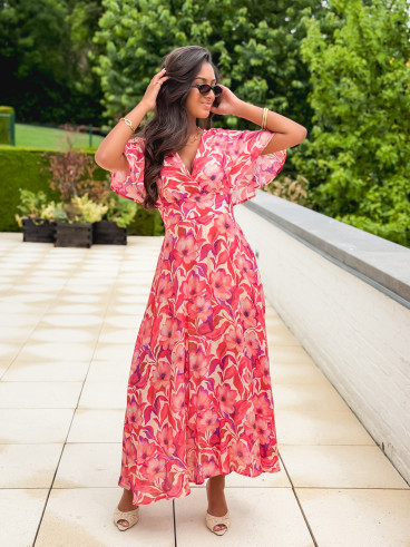 Robe longue Allya - Rose