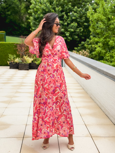Robe longue Allya - Rose