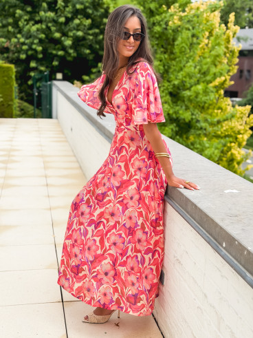 Robe longue Allya - Rose