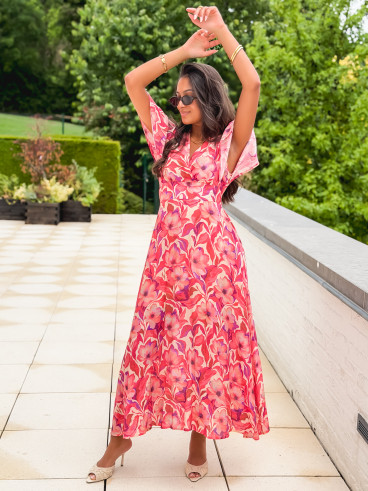 Robe longue Allya - Rose