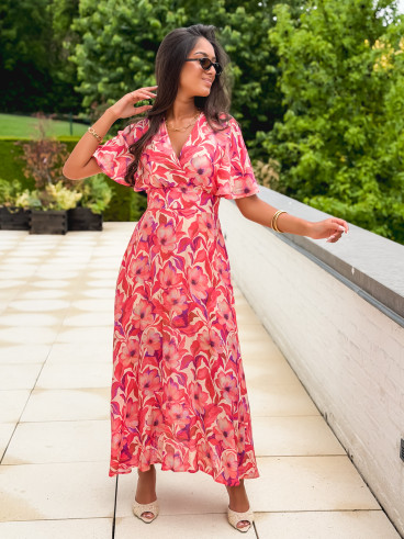 Robe longue Allya - Rose