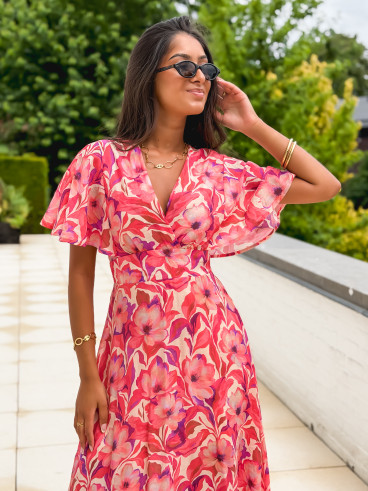 Robe longue Allya - Rose