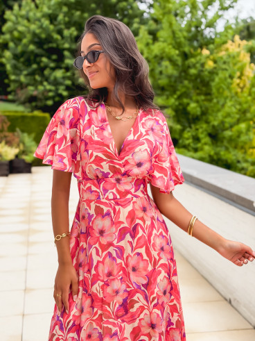 Robe longue Allya - Rose