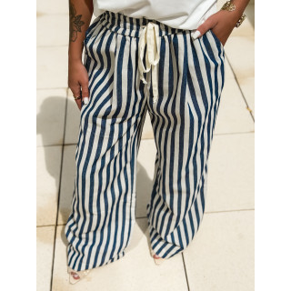 Pantalon ligné Corse - Bleu