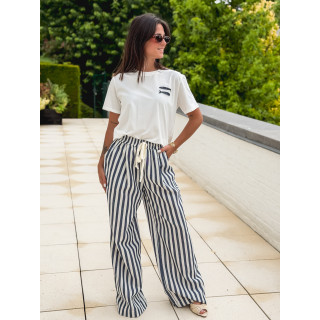 Pantalon ligné Corse - Bleu