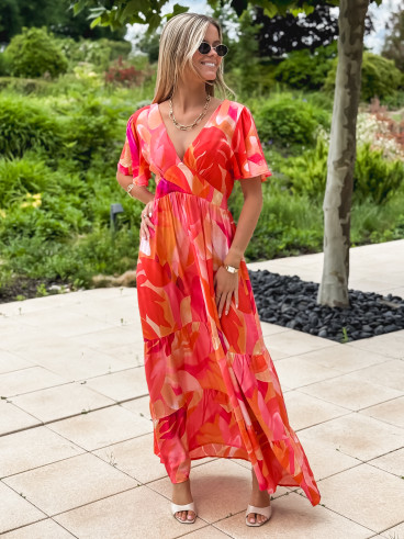 Robe longue orange