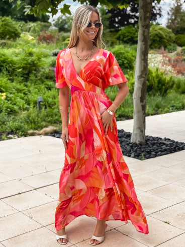 Robe longue orange