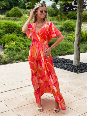 Robe longue orange