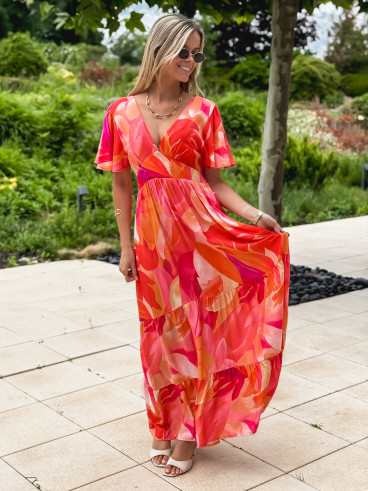 Robe longue orange