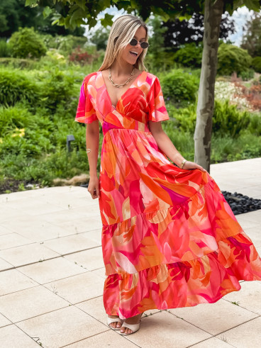 Robe longue orange