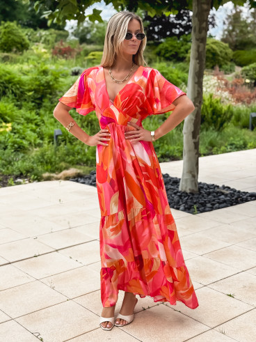 Robe longue orange