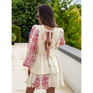 Robe à motifs Hanna - Beige/Rose
