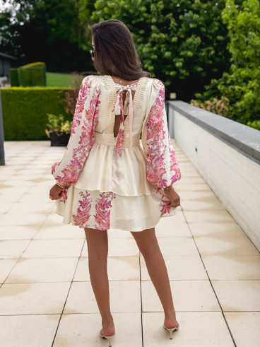 Robe à motifs Hanna - Beige/Rose