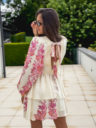 Robe à motifs Hanna - Beige/Rose