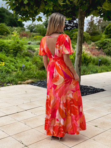 Robe longue orange