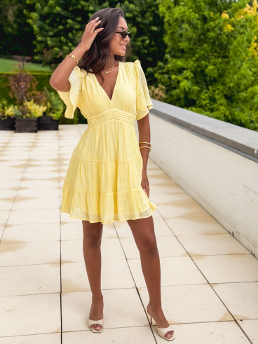 Robe courte Getty - Jaune