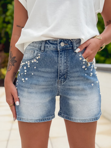 Short en jeans Magdaline - Bleu clair