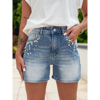 Short en jeans Magdaline - Bleu clair