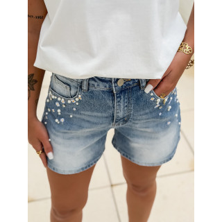 Short en jeans Magdaline - Bleu clair