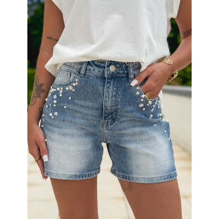 Short en jeans Magdaline - Bleu clair