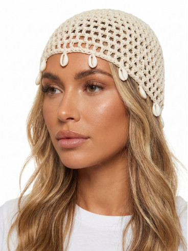 Bonnet en crochet Mahault - Ecru