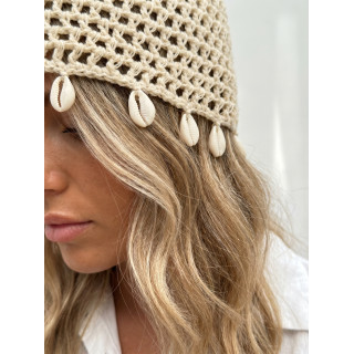 Bonnet en crochet Mahault - Ecru