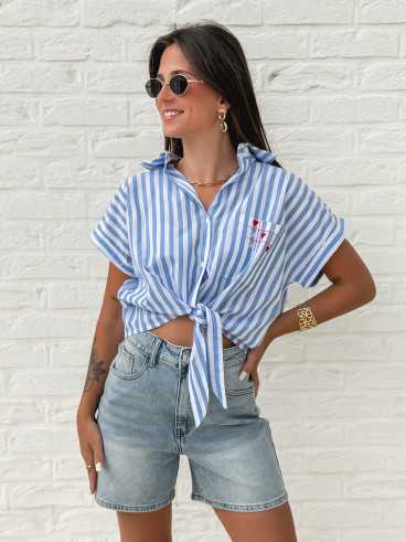 Chemise lignée Croatia - Bleu Chemise lignée Croatia - Bleu