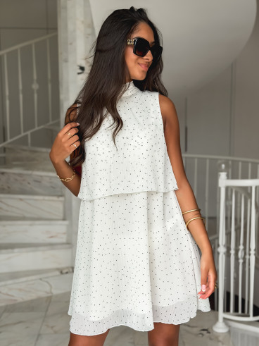 Robe à pois Rulia - Ecru