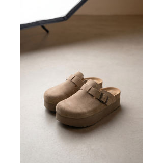 Mules en cuir Katalina - Beige