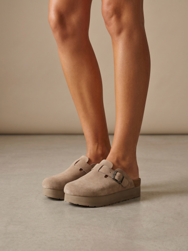 Mules en cuir Katalina - Beige