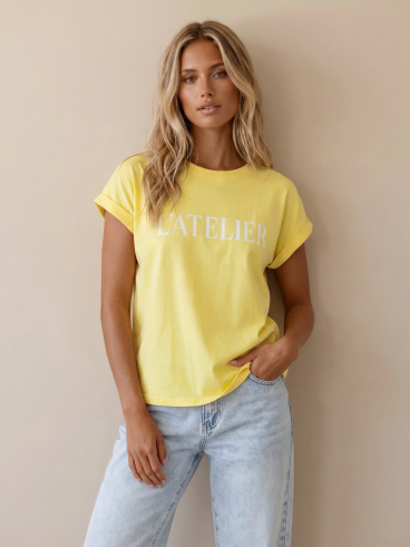 T-shirt "L'atelier" - Jaune