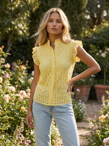 Blouse à motifs Abigail - Jaune