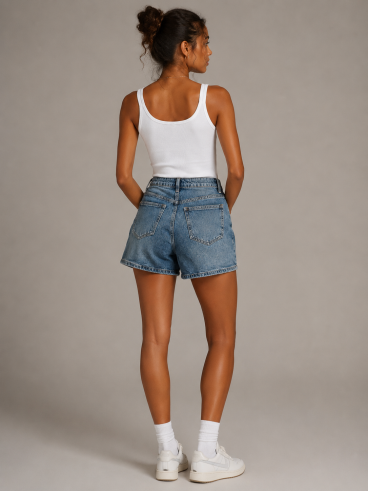 Jupe short en jeans Nelly - Bleu