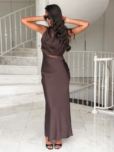 Robe longue Énéa - Chocolat