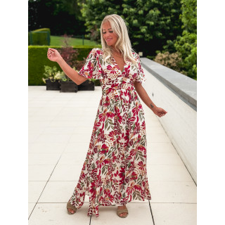 Robe à motifs Mazelina - Ecru