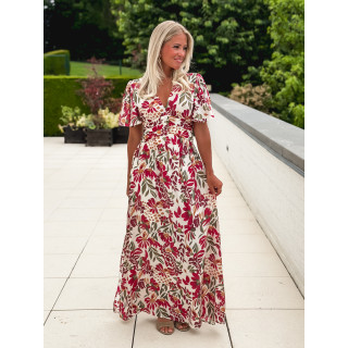 Robe à motifs Mazelina - Ecru