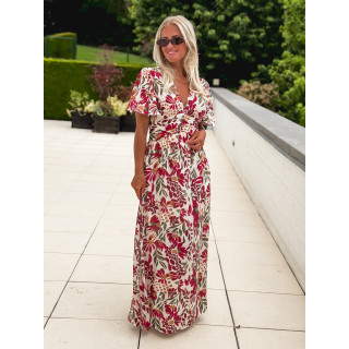 Robe à motifs Mazelina - Ecru