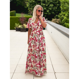 Robe à motifs Mazelina - Ecru