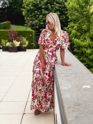 Robe à motifs Mazelina - Ecru