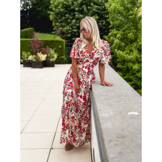 Robe à motifs Mazelina - Ecru