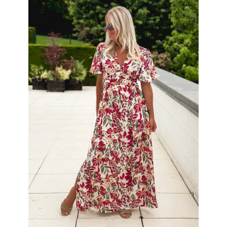 Robe à motifs Mazelina - Ecru