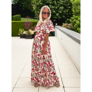 Robe à motifs Mazelina - Ecru