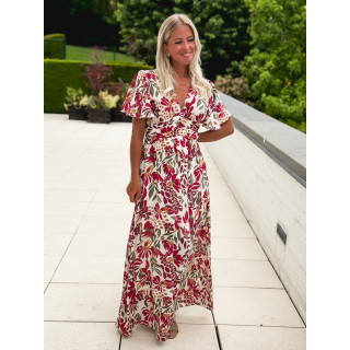 Robe à motifs Mazelina - Ecru