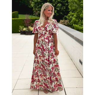 Robe à motifs Mazelina - Ecru