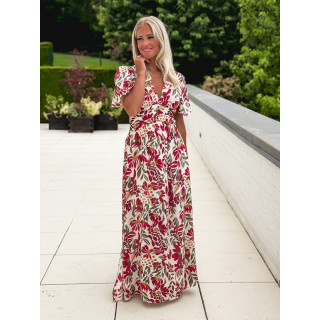 Robe à motifs Mazelina - Ecru