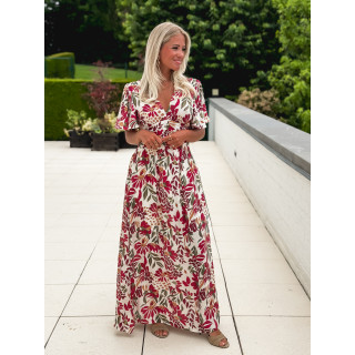 Robe à motifs Mazelina - Ecru