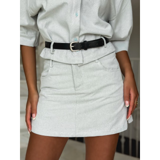 Jupe courte en jeans Gloria - Gris clair