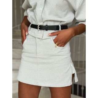 Jupe courte en jeans Gloria - Gris clair