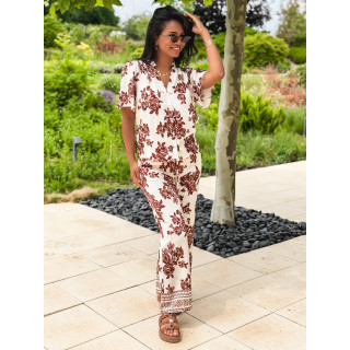 Pantalon Suzanna - Blanc/Chocolat