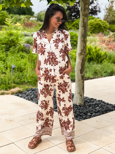 Pantalon Suzanna - Blanc/Chocolat